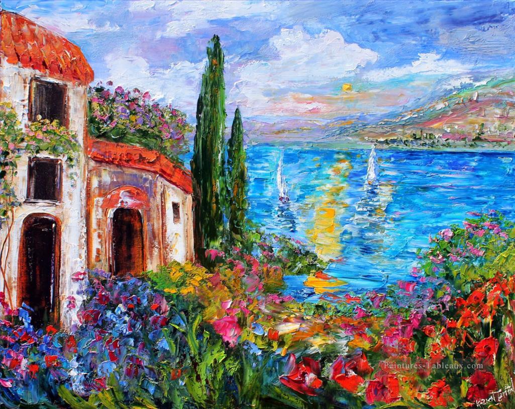 Côte amalfitaine Twilight Méditerranée Égée Peintures à l'huile